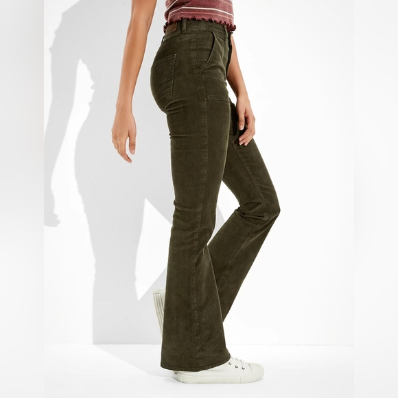 AE Cord Super High Waisted Flare 18 SHORT - Picture 2 of 4